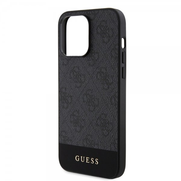 Guess iPhone 15 Pro Cover Bottom Stripe MagSafe Sort