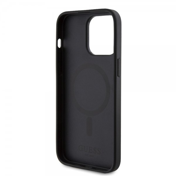 Guess iPhone 15 Pro Cover Bottom Stripe MagSafe Sort