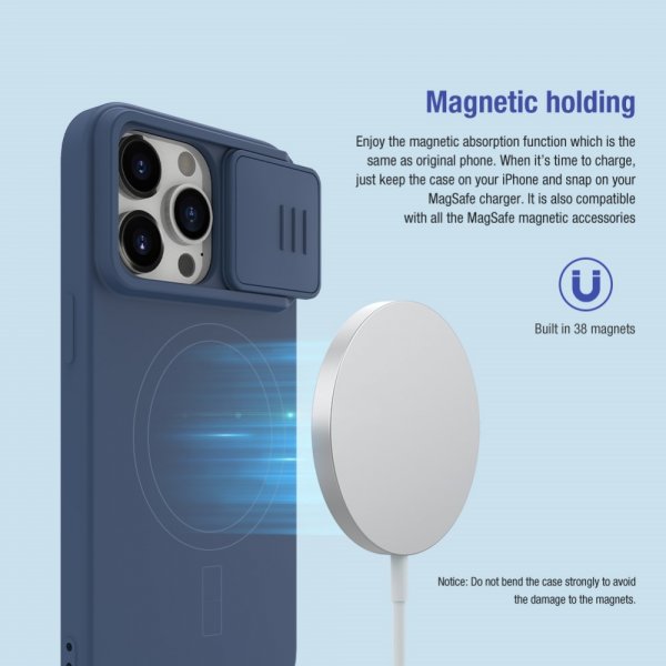 Nillkin iPhone 15 Pro Cover CamShield Silky MagSafe Lysegrøn