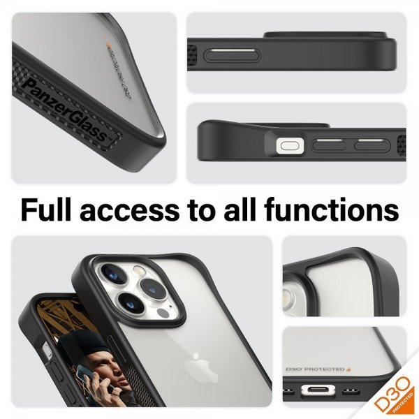 PanzerGlass iPhone 15 Pro Cover ClearCase D3O Sort