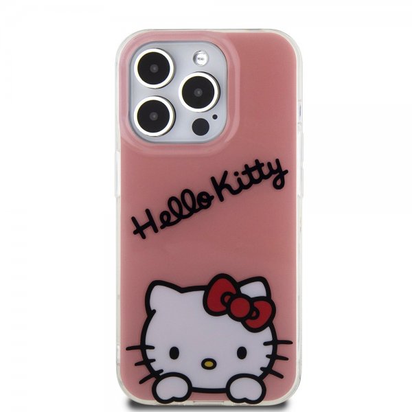 Hello Kitty iPhone 15 Pro Cover Daydreaming Crossbody Rosa