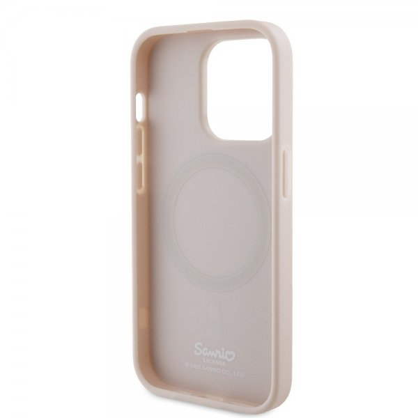 Hello Kitty iPhone 15 Pro Cover Præget Logo MagSafe Pink