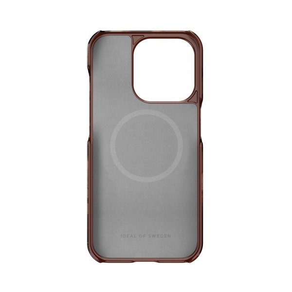 Ideal of Sweden iPhone 15 Pro Cover Fashion Case MagSafe Dark Amber Marble