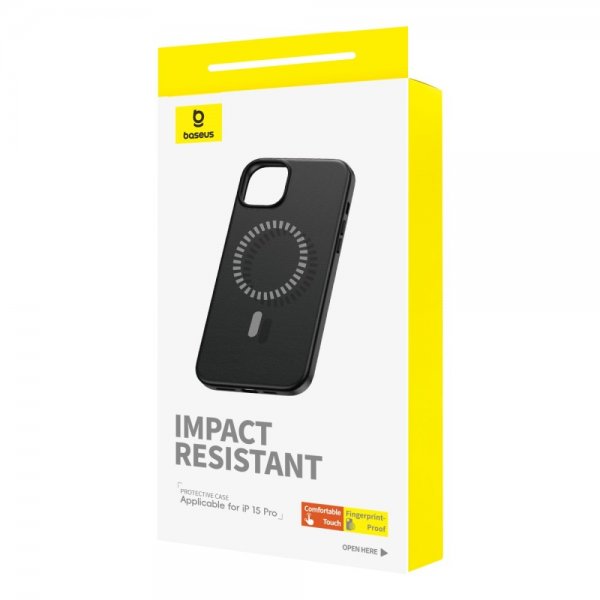 Baseus iPhone 15 Pro Cover Fauxther Series MagSafe Sort