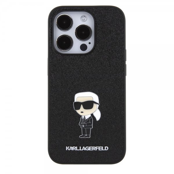 Karl Lagerfeld iPhone 15 Pro Cover Fixed Glitter Sort