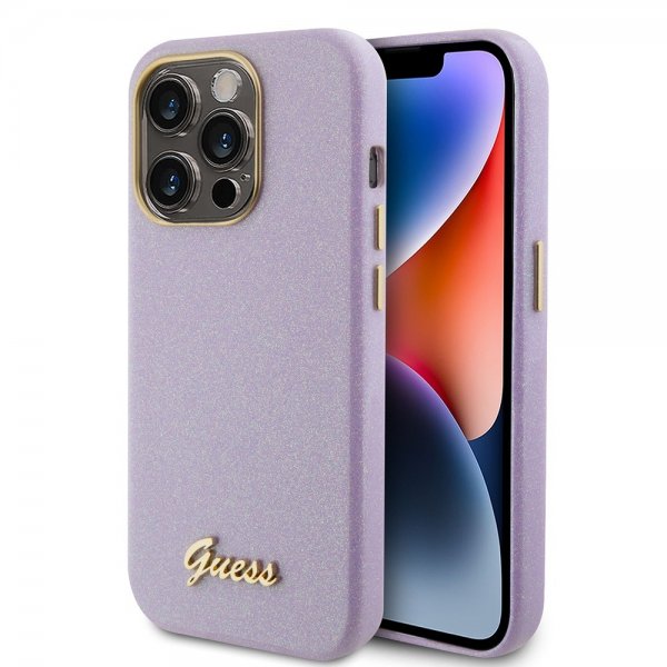 Guess iPhone 15 Pro Cover Full Glitter Wrapped Lilac