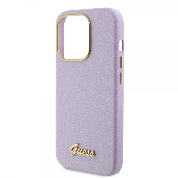 Guess iPhone 15 Pro Cover Full Glitter Wrapped Lilac
