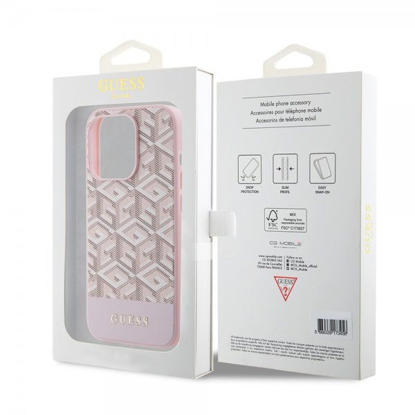 Guess iPhone 15 Pro Cover G Cube MagSafe Rosa
