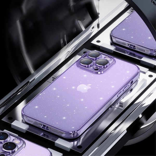 X-Level iPhone 15 Pro Cover Glitter Transparent Sort