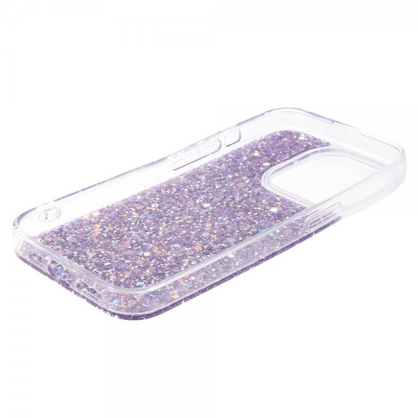 iPhone 15 Pro Cover Glitterpaljetter Lilla