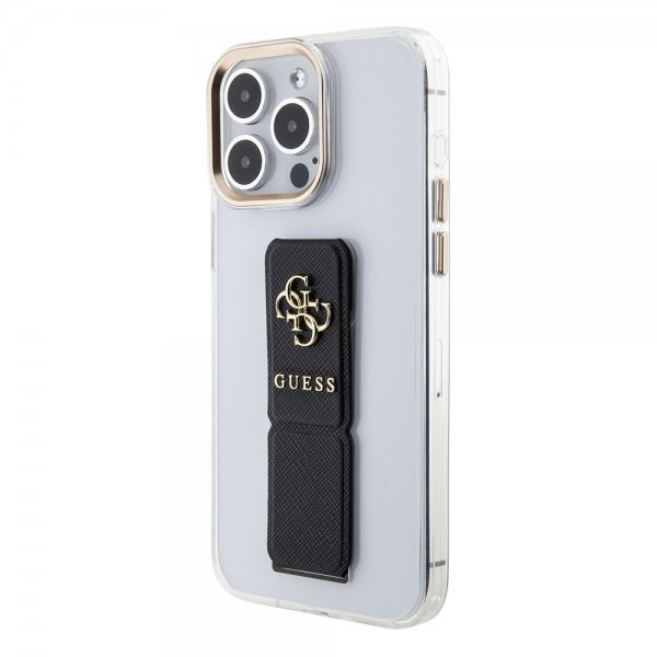 Guess iPhone 15 Pro Cover Grip Stand Klar Gennemsigtig