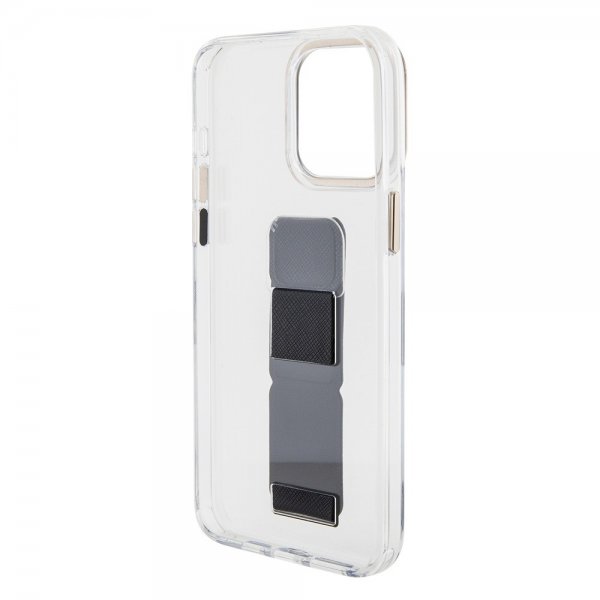 Guess iPhone 15 Pro Cover Grip Stand Klar Gennemsigtig
