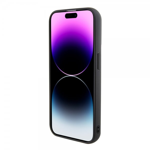 Karl Lagerfeld iPhone 15 Pro Cover Grip Stand Funktion Sort