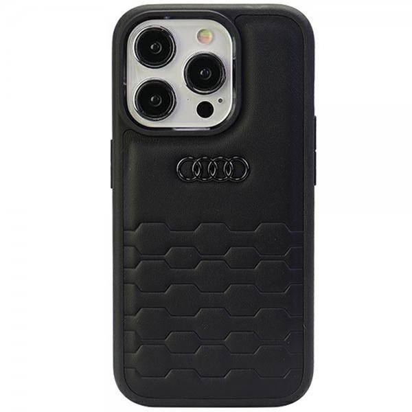 Audi iPhone 15 Pro Cover GT Synthetic Leather Sort