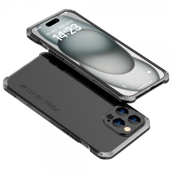 iPhone 15 Pro Cover i Metal Sort