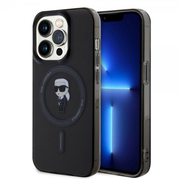 Karl Lagerfeld iPhone 15 Pro Cover Ikonik MagSafe Sort