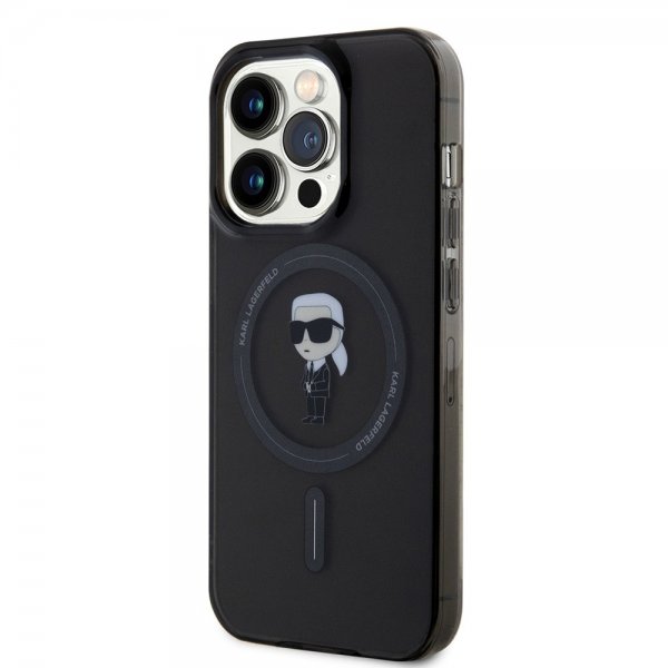Karl Lagerfeld iPhone 15 Pro Cover Ikonik MagSafe Sort