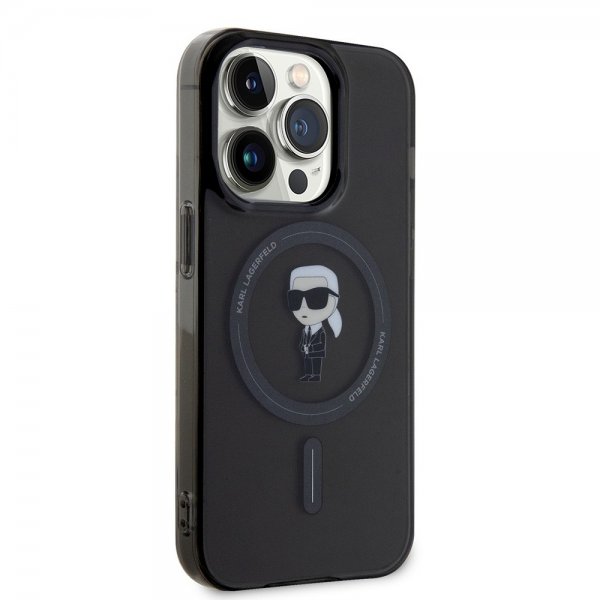 Karl Lagerfeld iPhone 15 Pro Cover Ikonik MagSafe Sort