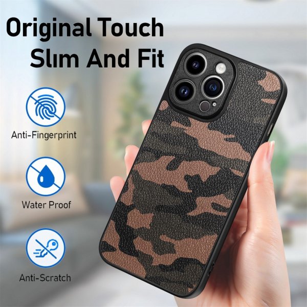 iPhone 15 Pro Cover Camouflage Grøn