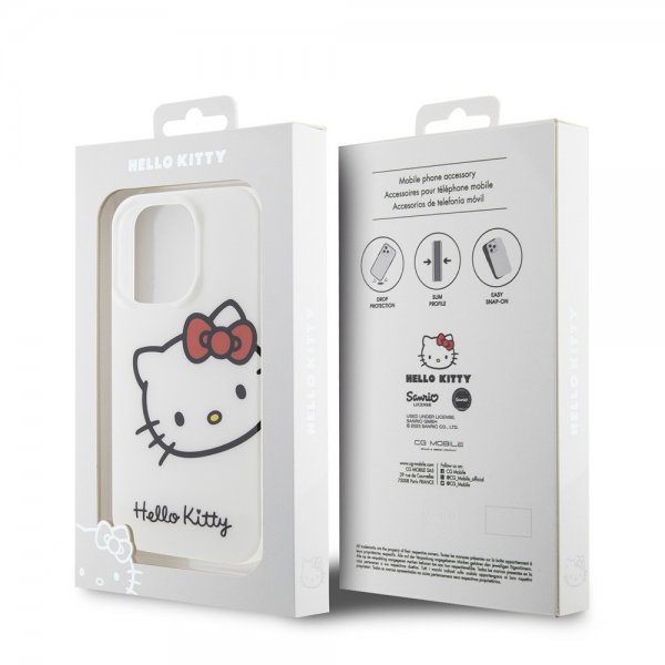 Hello Kitty iPhone 15 Pro Cover Kitty Logo Hvid