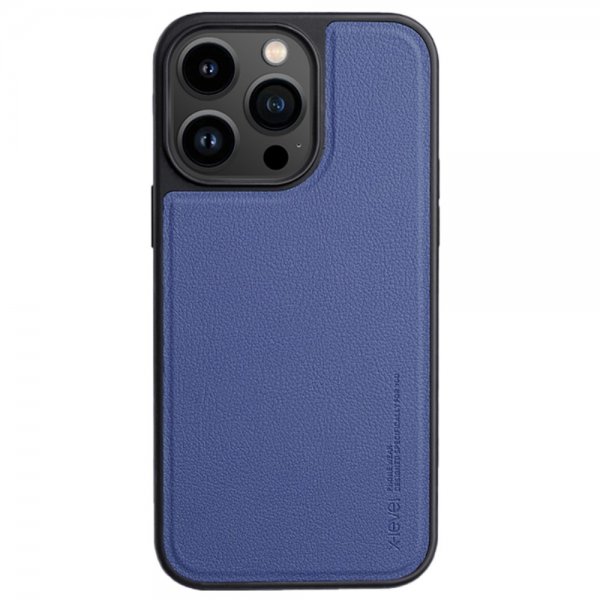 X-Level iPhone 15 Pro Cover Kunstlæder MagSafe Blå