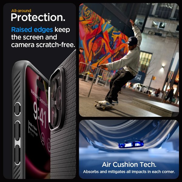 Spigen iPhone 15 Pro Cover Liquid Air Matte Black