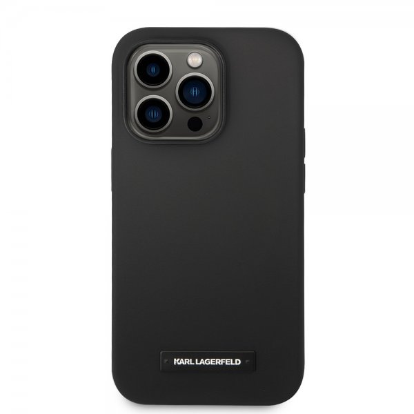 Karl Lagerfeld iPhone 15 Pro Cover Liquid Silicone MagSafe Sort
