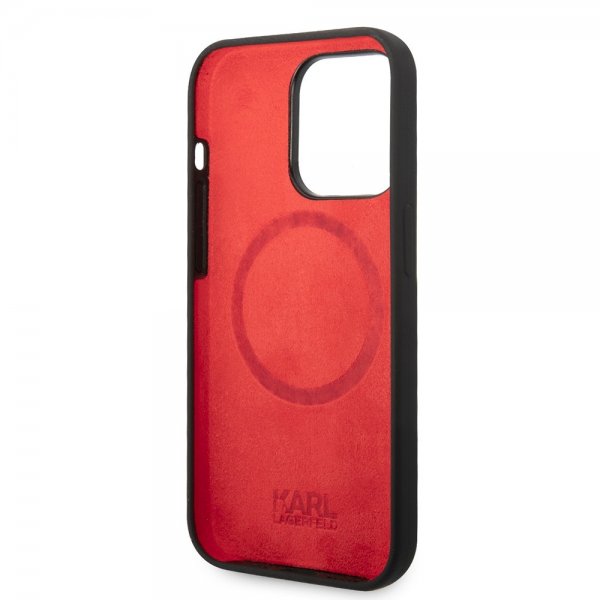 Karl Lagerfeld iPhone 15 Pro Cover Liquid Silicone MagSafe Sort