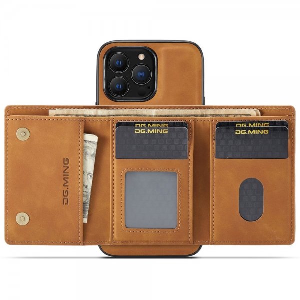 Dg.Ming iPhone 15 Pro Cover M1 Series Aftagelig Kortholder Brun