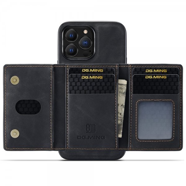 Dg.Ming iPhone 15 Pro Cover M2 Series Aftagelig Kortholder Sort