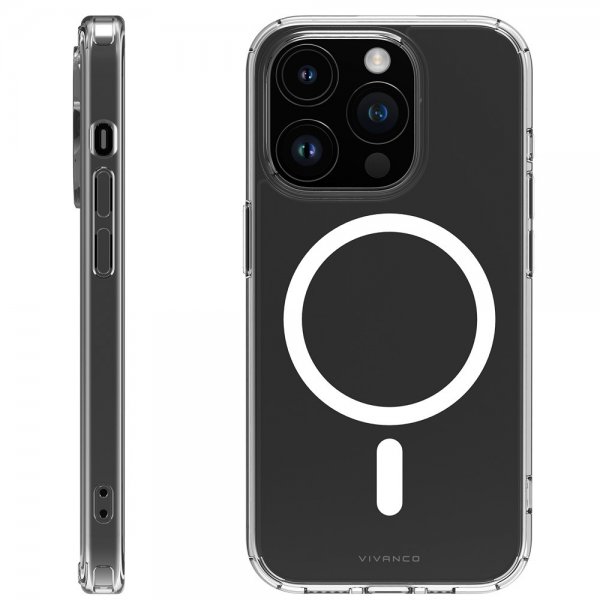 Vivanco iPhone 15 Pro Cover Mag Steady Transparent