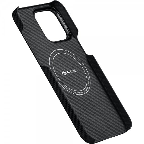 Pitaka iPhone 15 Pro Cover MagEZ Case 4 Sort/Grå Twill