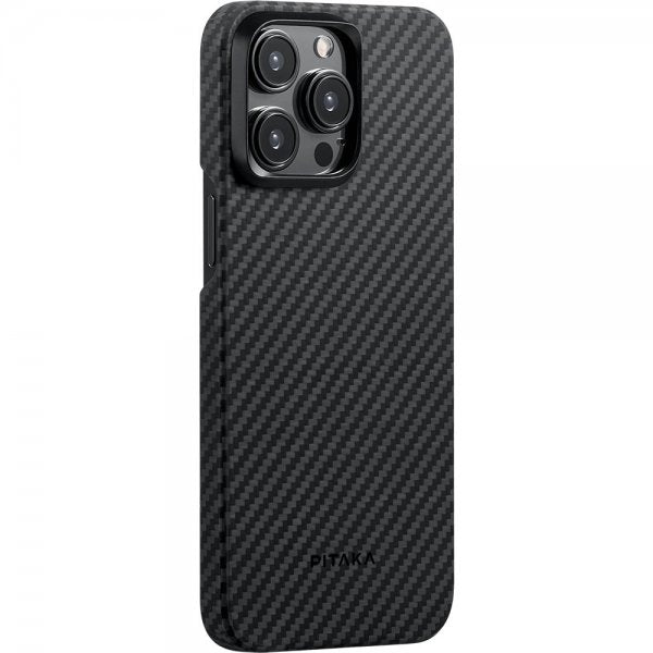 Pitaka iPhone 15 Pro Cover MagEZ Case 4 Sort/Grå Twill