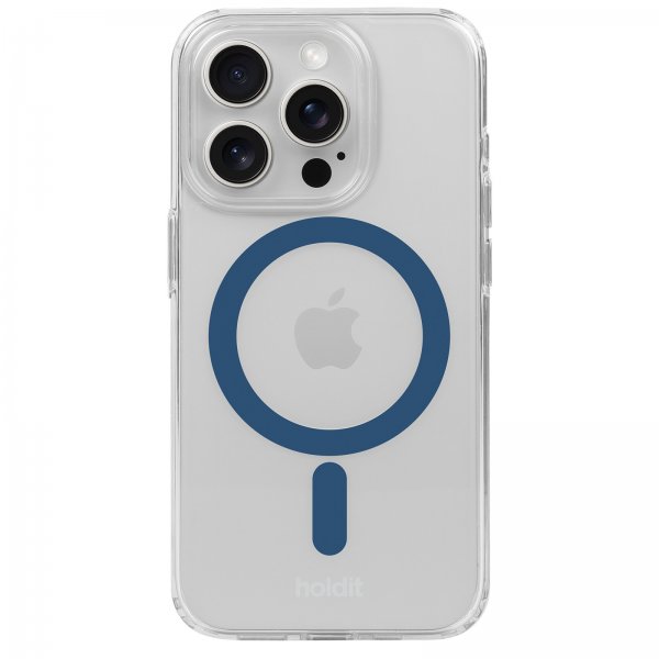 holdit iPhone 15 Pro Cover MagSafe Case Denim Blue Transparent