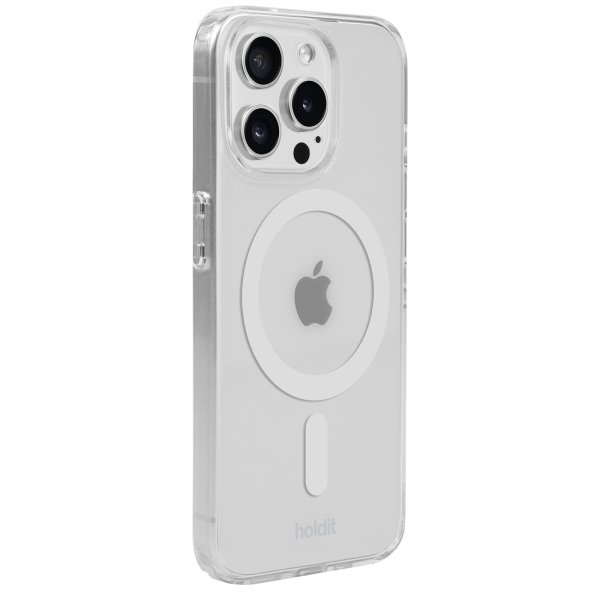 Holdit iPhone 15 Pro Cover MagSafe Case Hvid Gennemsigtig