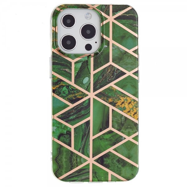 iPhone 15 Pro Cover Marmormønster Grøn