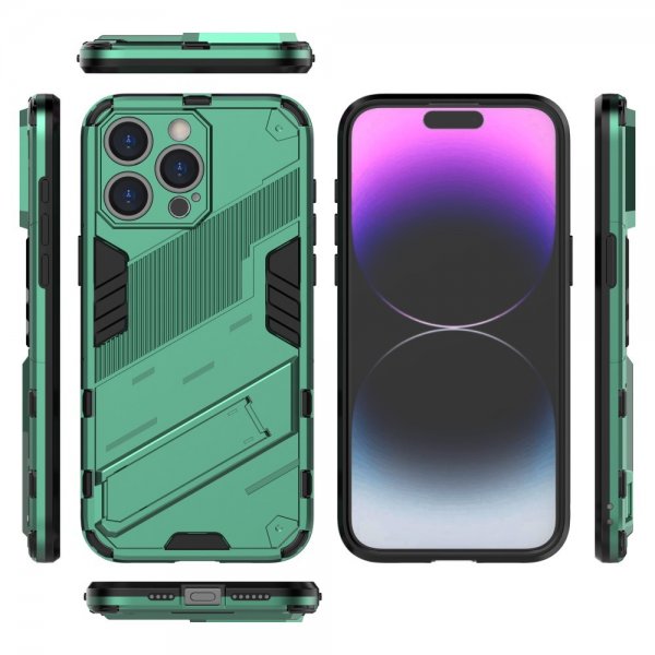 iPhone 15 Pro Cover med Stativ Grøn