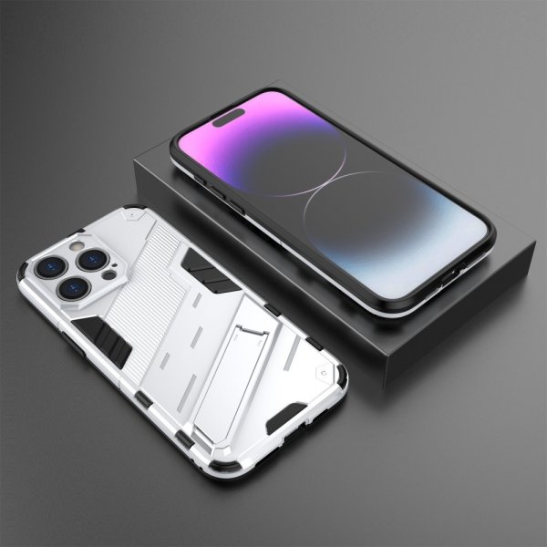 iPhone 15 Pro Cover med Stativ Hvid