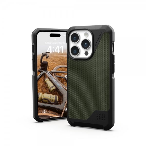 Urban Armor Gear (UAG) iPhone 15 Pro Cover Metropolis LT MagSafe Kevlar Olive