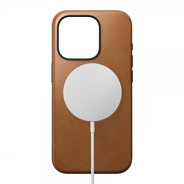 Nomad iPhone 15 Pro Cover Modern Leather Case English Tan