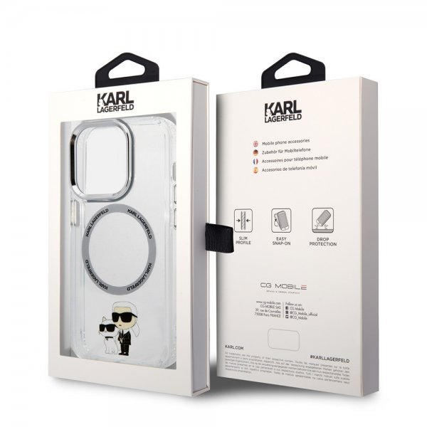 Karl Lagerfeld iPhone 15 Pro Cover NFT Karl & Choupette Transparent
