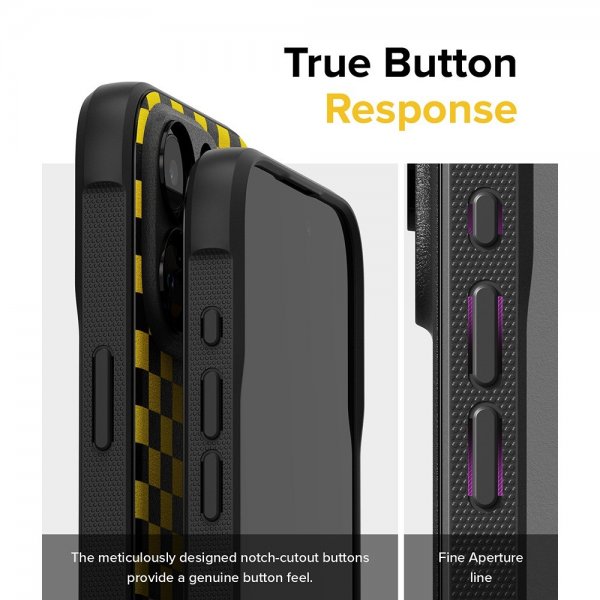 Ringke iPhone 15 Pro Cover Onyx Design Checkerboard Yellow