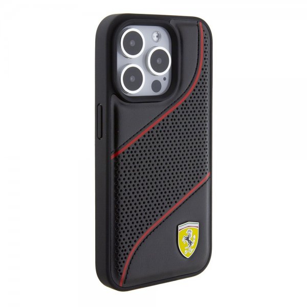 Ferrari iPhone 15 Pro Cover Perforeret Sort