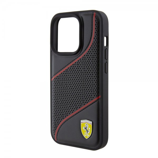 Ferrari iPhone 15 Pro Cover Perforeret Sort