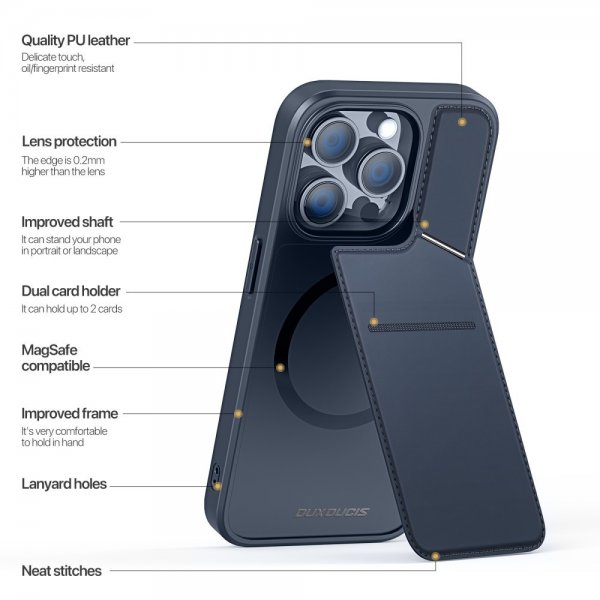 Dux Ducis iPhone 15 Pro Cover Rafi II Series MagSafe Blå