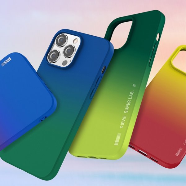 X-Level iPhone 15 Pro Cover Rainbow Series Rød