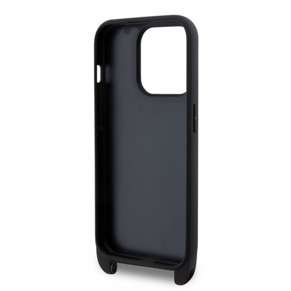 Karl Lagerfeld iPhone 15 Pro Cover Saffiano Karl & Choupette Crossbody Sort