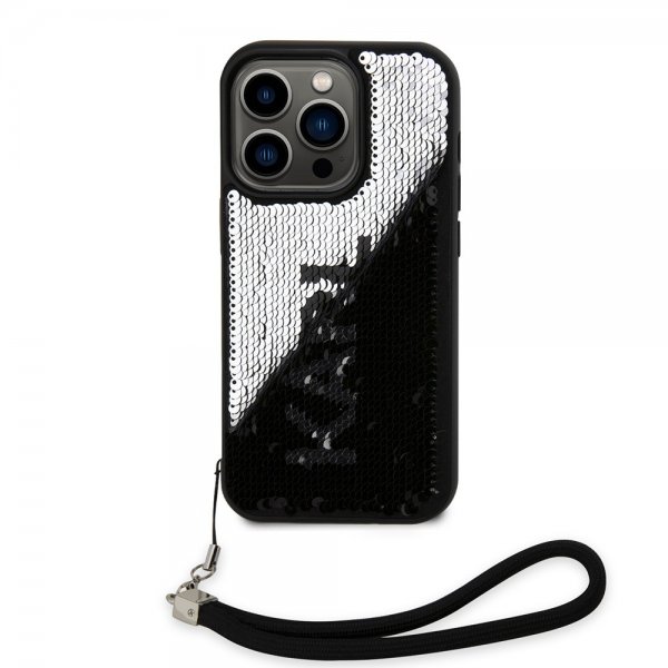 Karl Lagerfeld iPhone 15 Pro Cover Paillet Sort