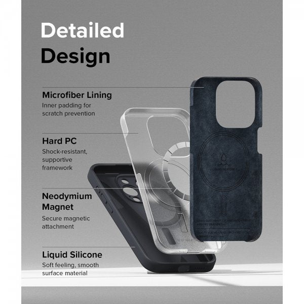 Ringke iPhone 15 Pro Cover Silikone Magnetic Deep Blue