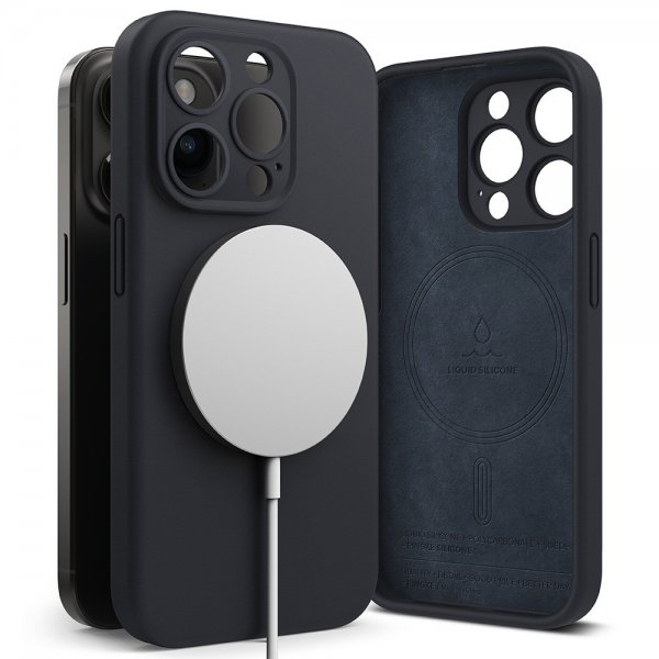 Ringke iPhone 15 Pro Cover Silikone Magnetic Deep Blue